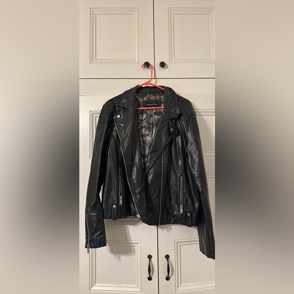 Black Faux Leather Jacket Black Rivet Wilson Leather Size Xxl